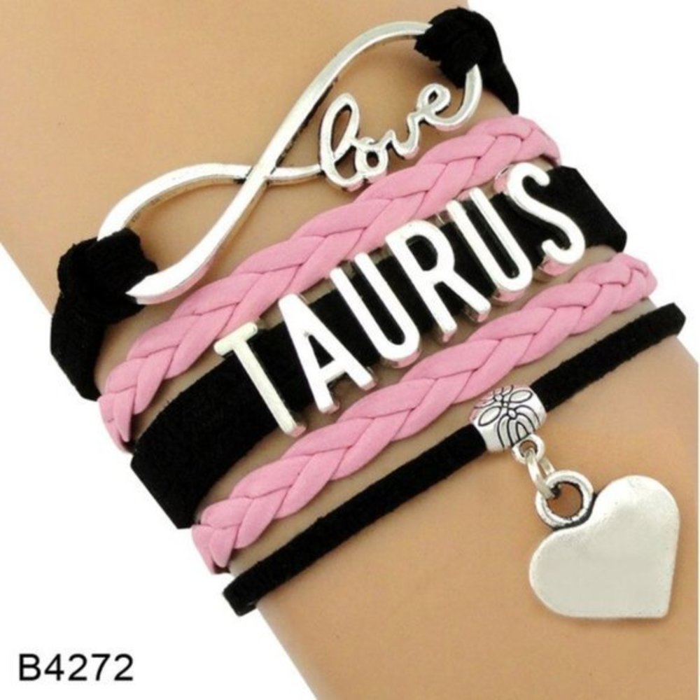 New Black Pink Taurus Love Wrap Bracelet